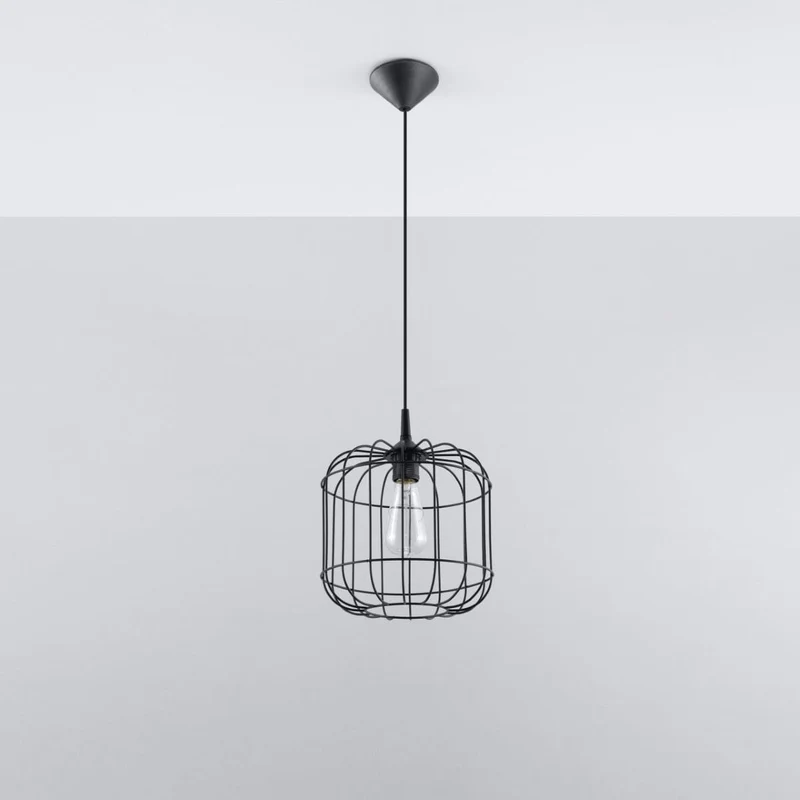 Pendellampa Celta Black - Modern Designer Hängande Lampa - Justerbar Höjd - Geometrisk Skärm - Utbytbar E27 Lampa - Stilig & Funktionell