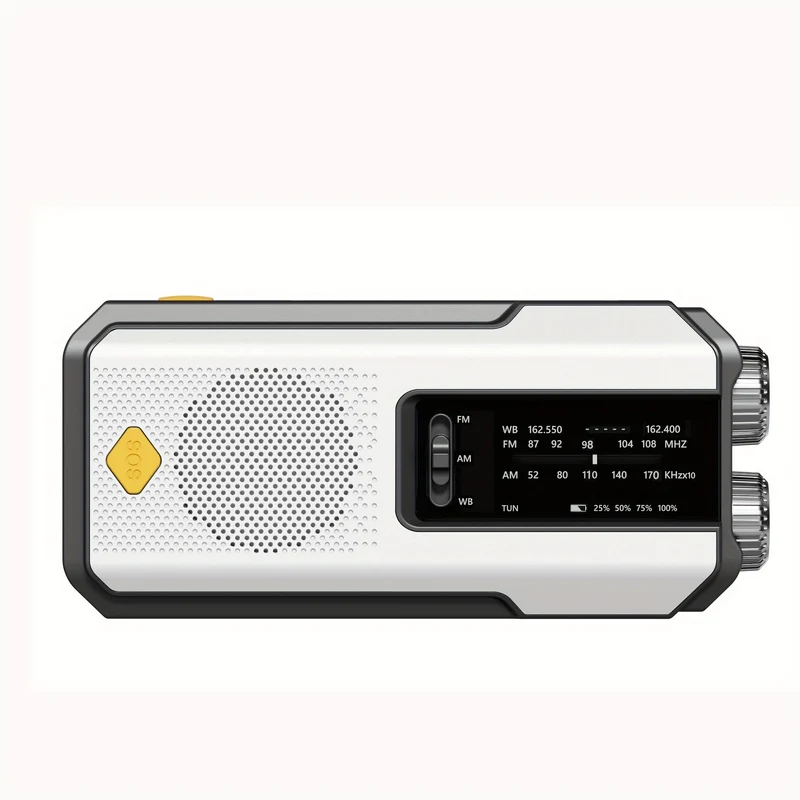 Bærbar Radio med Solpanel og LED-Lommelygte
