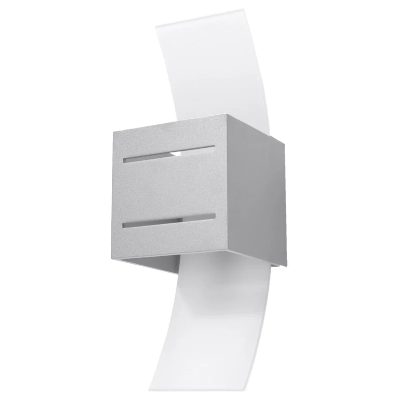 Loreto Vägglampa - Grå - Modern Aluminium & Glas - G9 LED Kompatibel - 10x12x30 cm