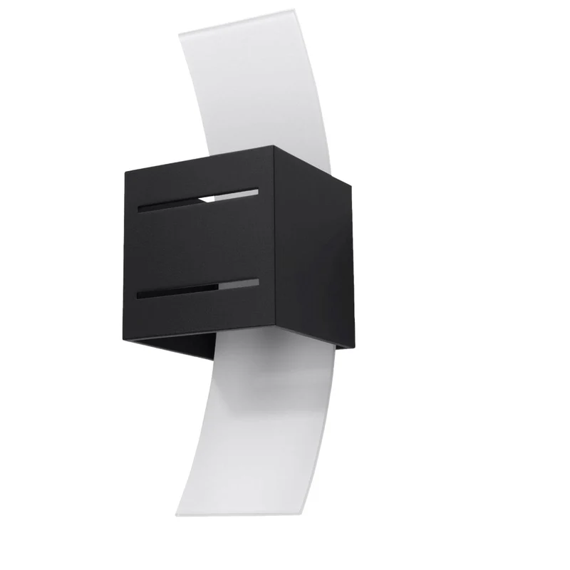 Loreto Vägglampa - svart - modern aluminium & glas - G9 LED-kompatibel - 10x12x30 cm