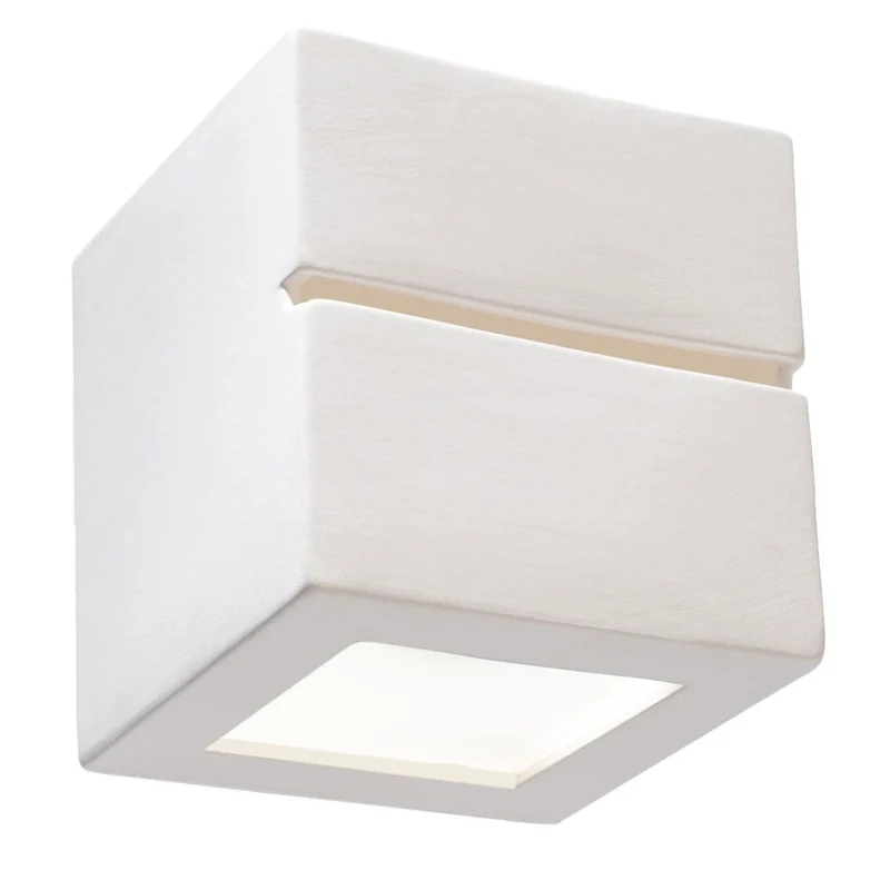 LEO LINE - Vägglampa Keramik - Modern Design - Målningsbar Yta - E27 Kompatibel - Upp & Ner Ljuseffekt