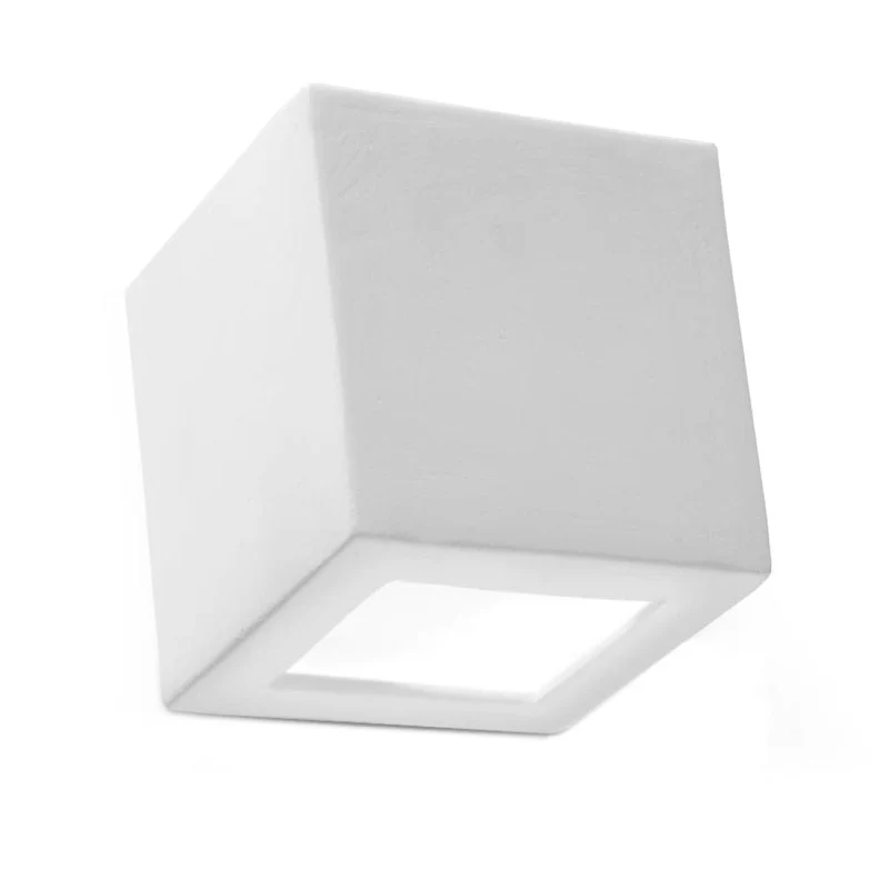 Leo Keramisk Vägglampa - Vit - Geometrisk Design - E27 - LED Kompatibel