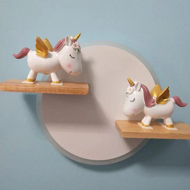 LED Vägglampa Med Unicorn Design – Vägghängd - Nattlampa - Keramik - Barnrum Dekoration - Varm Glöd - Färgglada Accenter