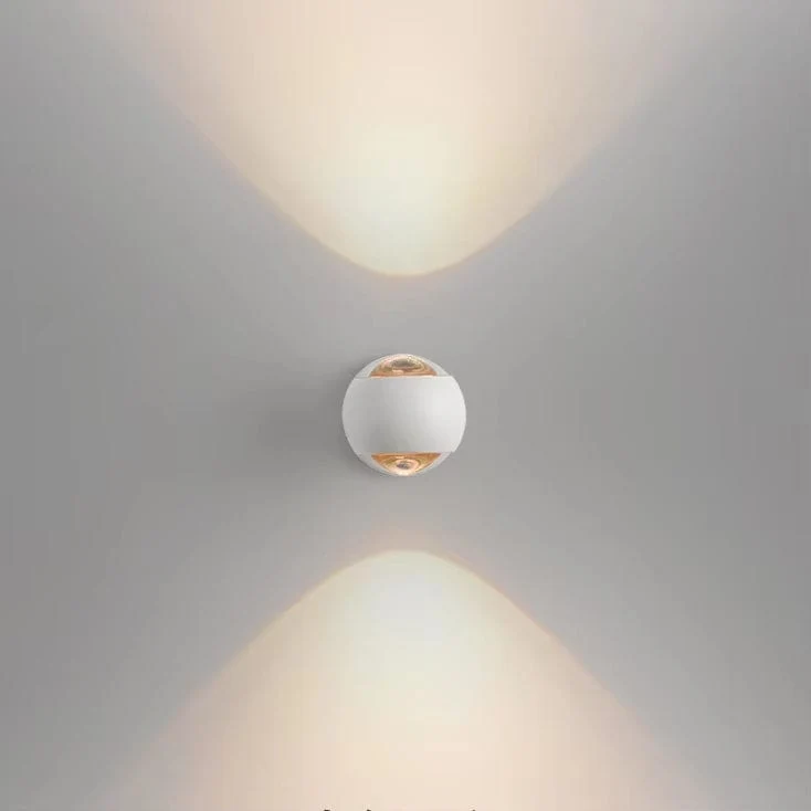 LED vägglampa med roterbar design – Modern - Frostad metall - Akrylinse - Upp/Ner belysning - Nordisk stil