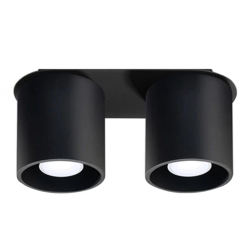 Orbis Svart Tak/Vägglampa - Dubbel Cylindrisk Skärmar - Aluminium - Modern Design