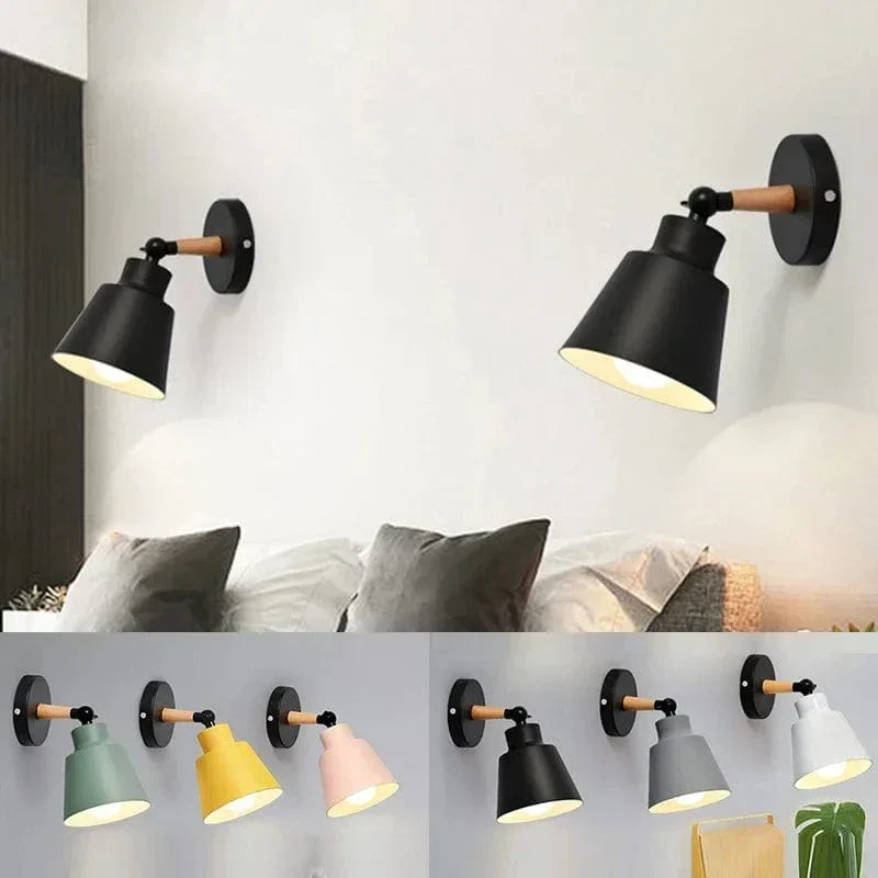 Nordic Solid Wood LED Vägglampa – Minimalistisk Vägglampa Belysning för Inomhus Sovrum och Vardagsrum