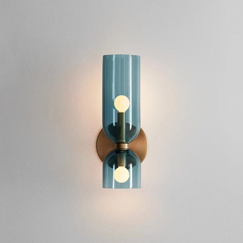 Nordic Minimalist Glasvägglampa - Väggmonterad - E14 LED Ingår - Elektropolerad Koppar - Inomhusbruk - Finns i Mörkgrå, Vit, Blå