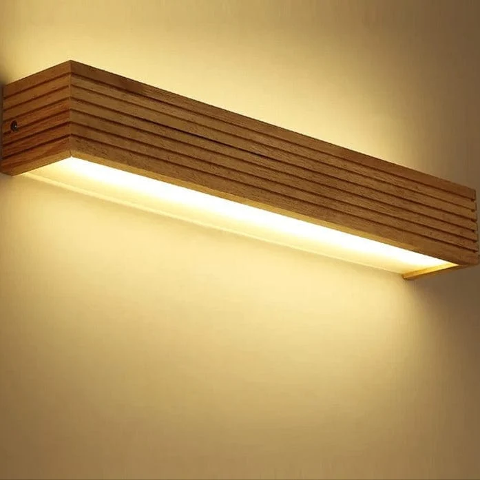 Nordisk LED Trä Väggsconces - Upp och Ner Inomhus Vägglampor för Sovrum, Vardagsrum och Badrum - Energibesparande Belysning