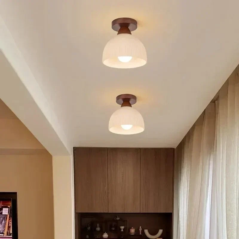 Nordisk LED Taklampa med Glas Skärm – Modern Flush Mount Lampa för Vardagsrum, Matsal, Kök och Hall