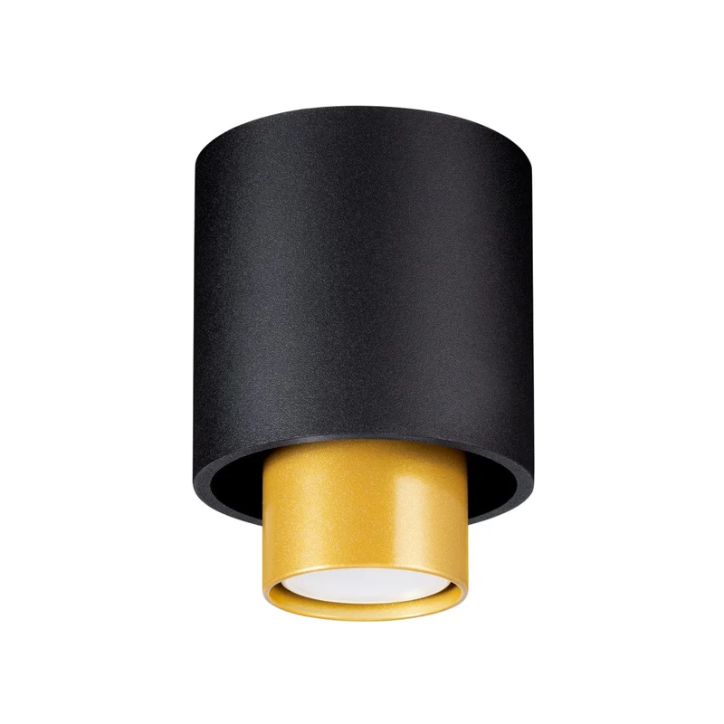 NESI Taklampa Svart - Svart och Guld Design - Utbytbara GU10 Ljuskällor - Enkel Installation - Snabb Rengöring - Modern och Klassisk Stil