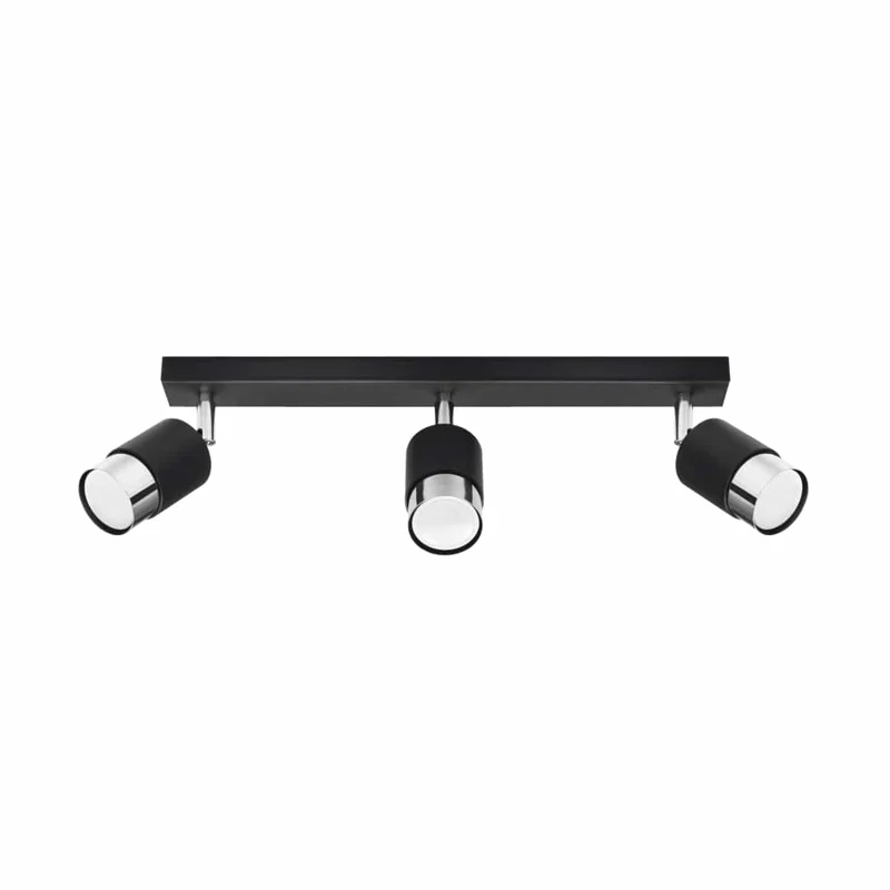 NERO Taklampa 3 Svart/Krom - Modern Loftdesign - Justerbara Armar - Kompatibel med GU10-lampor - Högkvalitativt Stål - Stilig och Funktionell