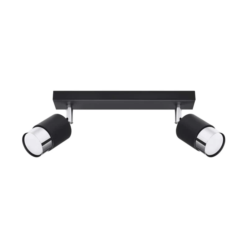 NERO Taklampa 2 Svart/Krom - Modern Loftdesign - Justerbara Armar - Kompatibel med GU10-lampor - Högkvalitativt Stål - Stilig och Funktionell