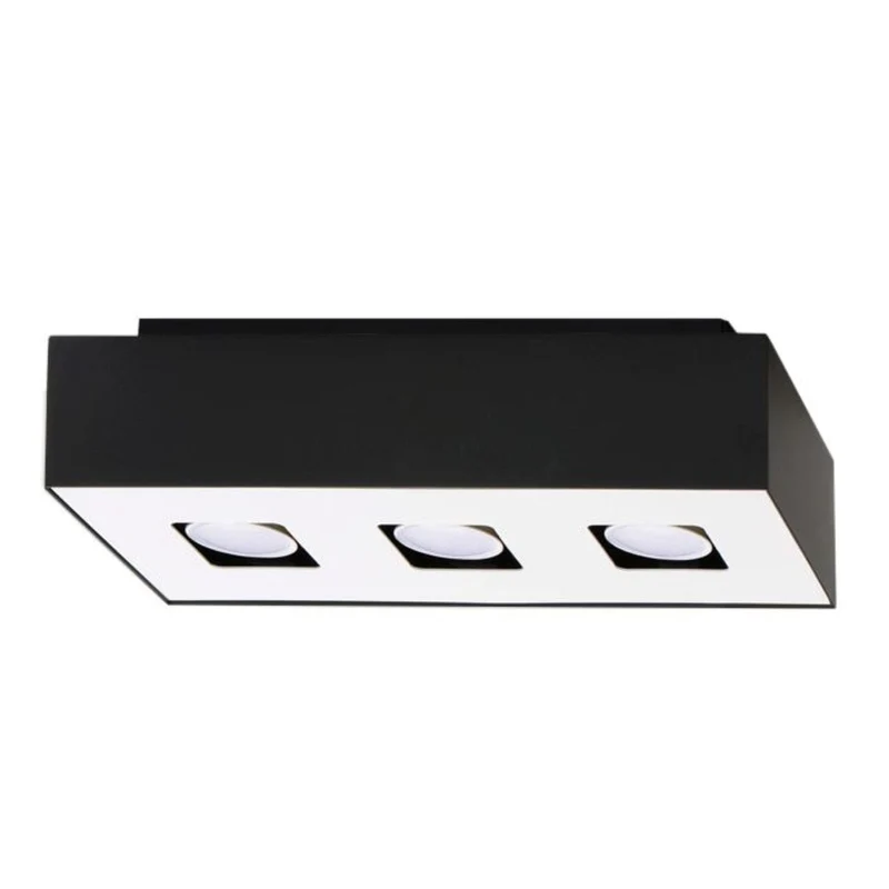 Mono Triple Taklampa - GU10 - Stål - Vit/Svart - 34x14x11 cm
