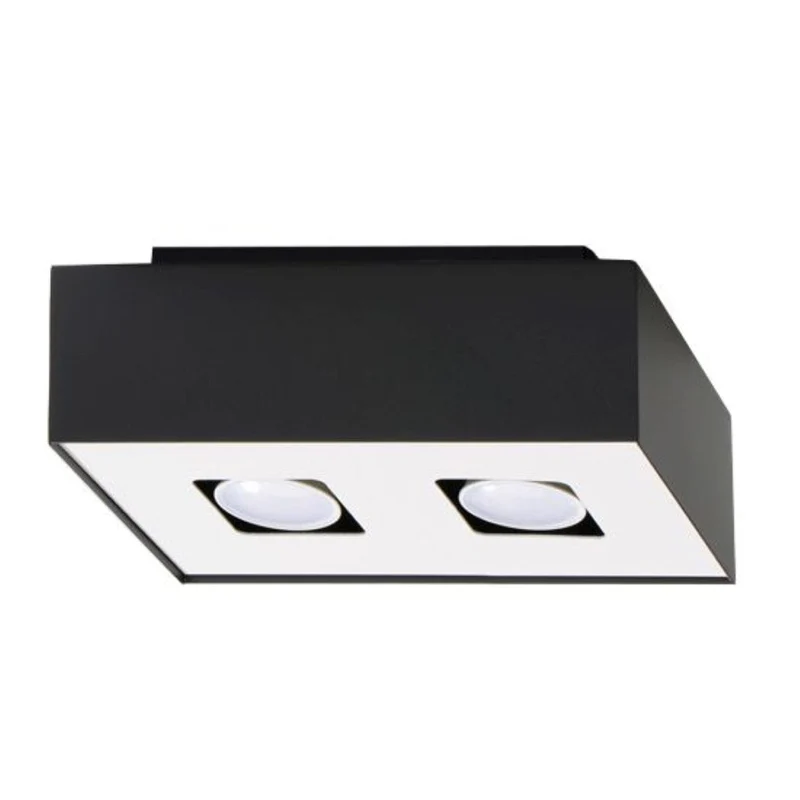 Mono Double Taklampa - GU10 - Stål - Vit/ Svart - 24x14x11 cm