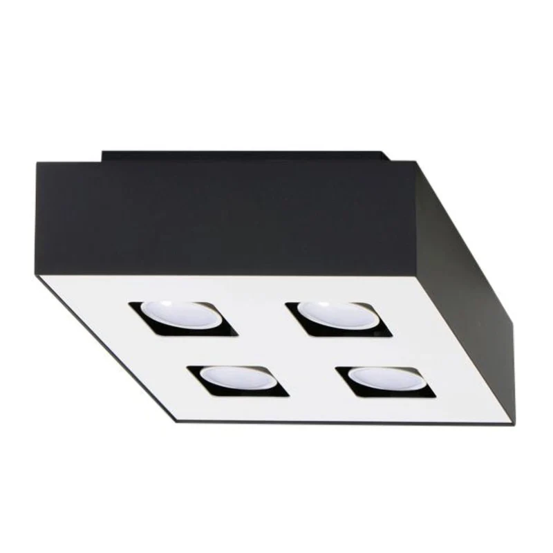 Mono Quad Taklampa - GU10 - Stål - Vit/Svart - 24x24x11 cm