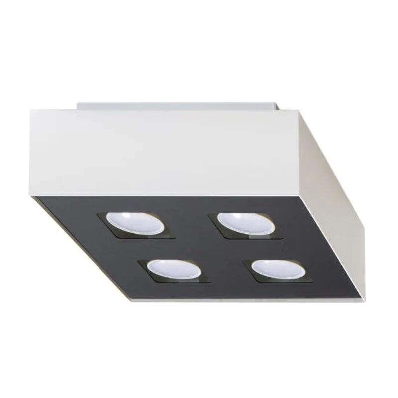 Mono Taklampa - GU10 Fyrljus - Stål - Vit/Svart - 24x24x11 cm