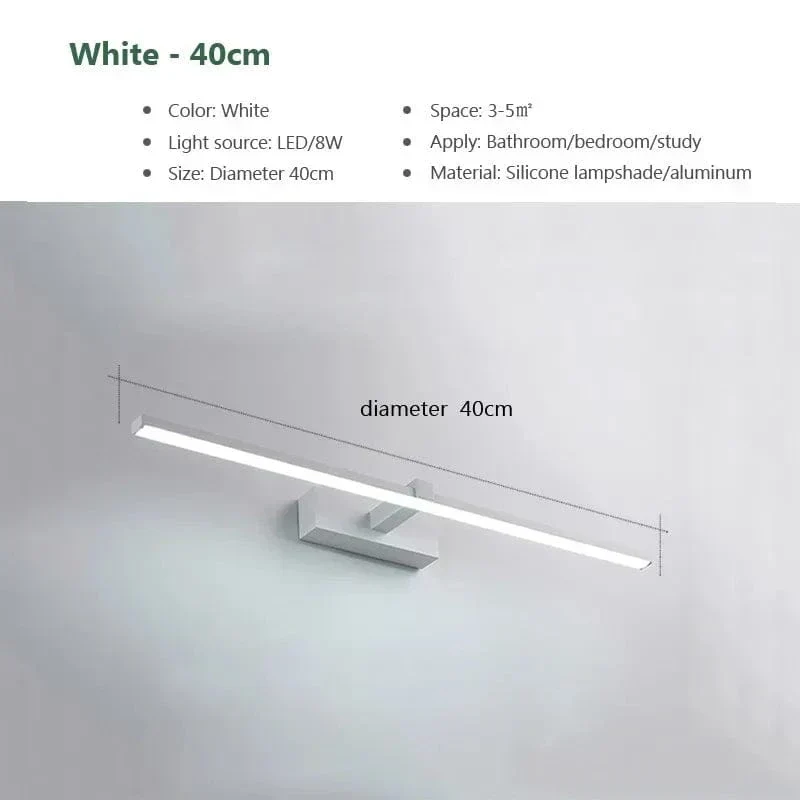Modern Vattentät LED Badrums Vägglampa - Platt Design Vägglampa Belysning i Vit och Svart