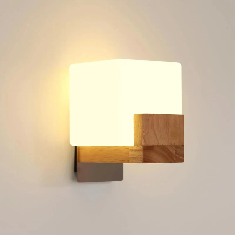 Modern G9 LED Vägglampa - Ytmonterad - Dimbar - Justerbar Färgtemperatur - Trä- och Gläserdesign - Inomhusbruk