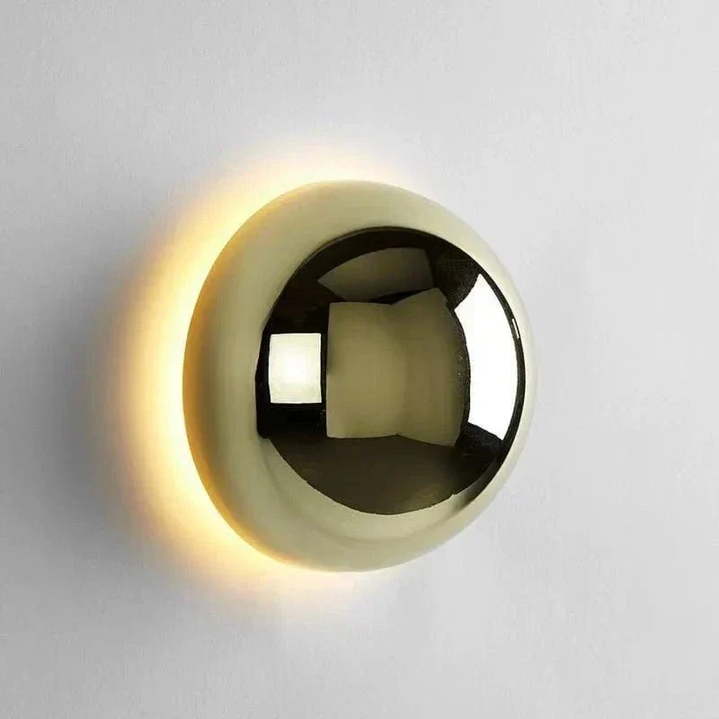 Modern Cirkulär Vägglampa - Hårdkopplad - Minimalistisk Design - Pläterad Silverfinish - Inomhusbruk - Idealiskt För Korridor Och Sängsidesbelysning