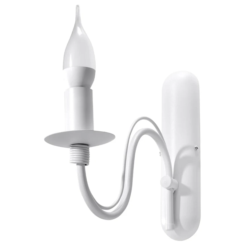 Minerwa Vägglampa - Klassisk Kandelaber Design - E14 - Stål - Vit Finish