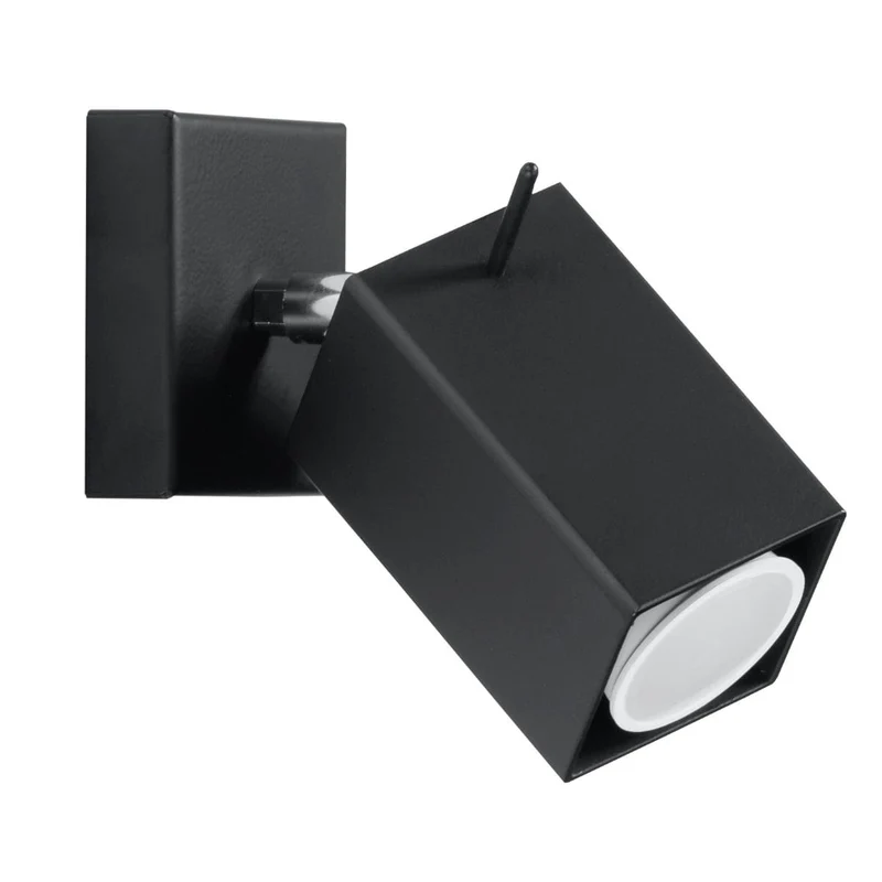 Merida Industrial Black Single Spotlight - Justerbar Stål Vägg-/Taklampa - 8x16x8 cm