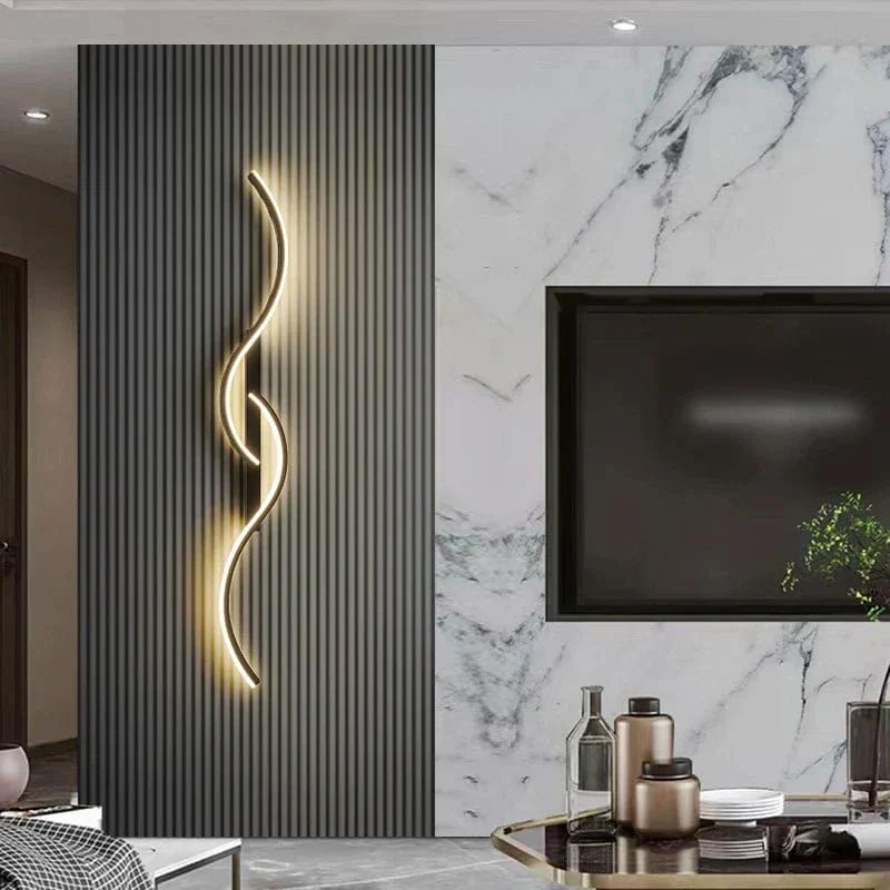 Modern minimalist LED vägglampa – 24 tum lång remdesign för inomhus sovrum och vardagsrum vägglampor