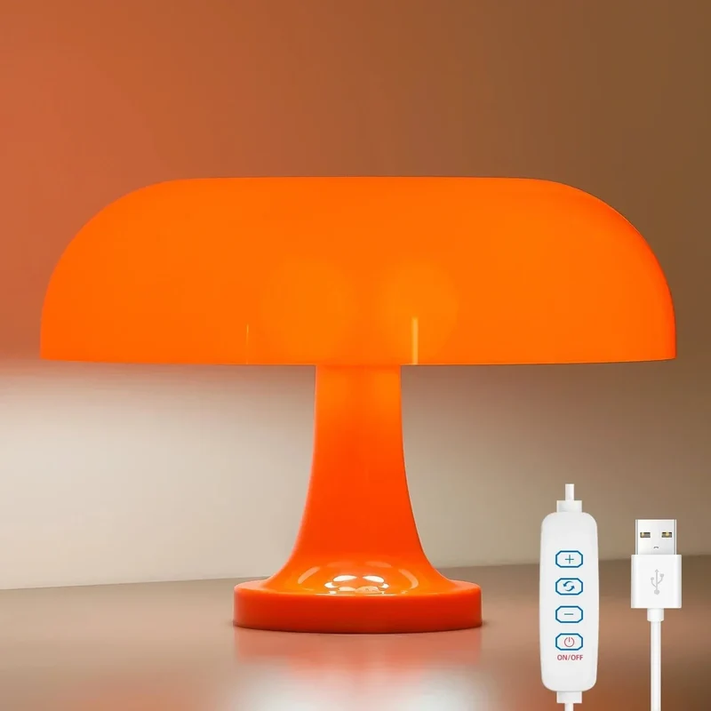 Modern LED Bordslampa Med USB-Laddning - Dimbart - Tre Färger Temperaturnivå - Stilren ABS Design - Ideal För Sovrum eller Vardagsrum