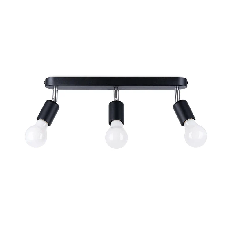 Fornes Taklampa 3 Svart - Modern Minimalistisk Design - Justerbara Ljusvinklar - Hållbar Metallram - Mångsidig Belysningslösning - Smart Glödlampa Kompatibel