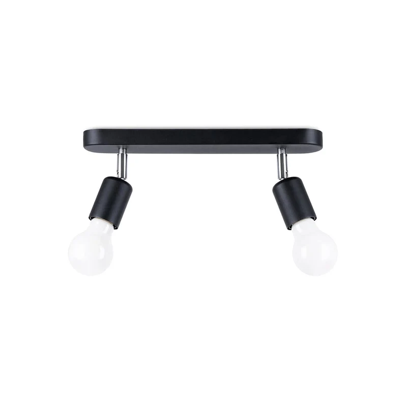 Fornes Taklampa - 2-ljus Svart - Justerbara Vinklar - Minimalistisk Design - Modern Metallbas - Funktionell Belysning - Smart Glödlampa Kompatibel