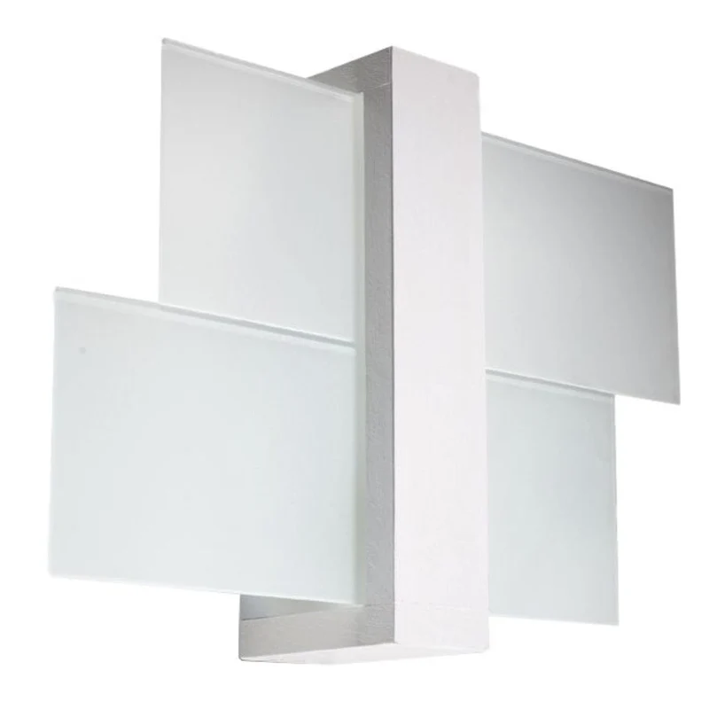 Feniks Modern Vägglampa - E27 - Trä & Glas - Vit - 43x12x30 cm