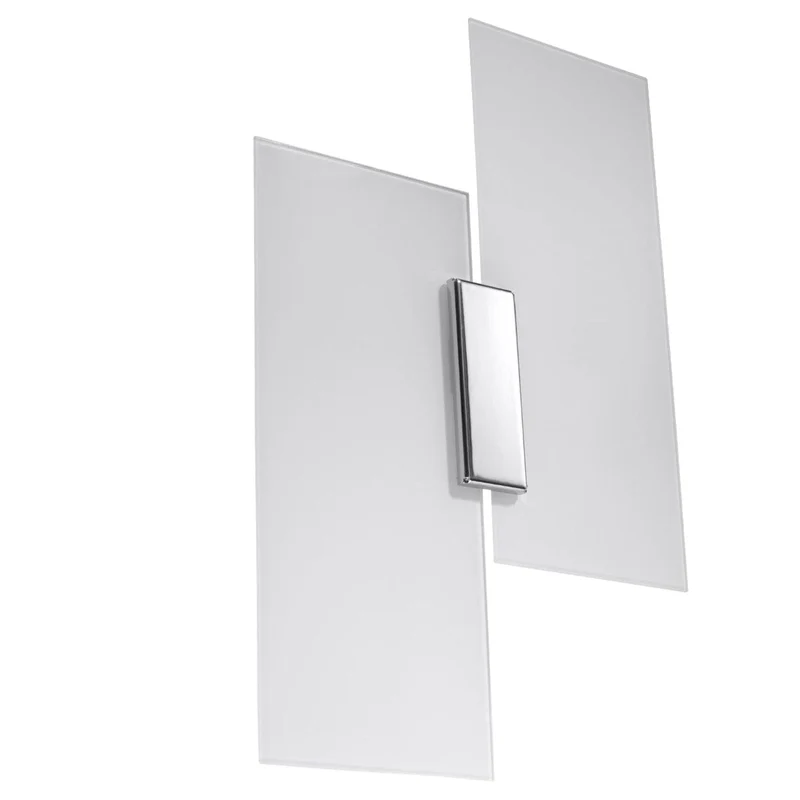 Fabiano Vägglampa - Modern Krom & Vit - Stål & Glas - E27 Max 15W LED - Geometrisk Design
