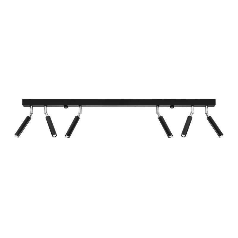 Eyetech Spot Taklampa - 6-Ljuskällor Svart - Justerbar Rikting - Industriell Design - Pulverlackerad Stål - Utbytbara G9 Glödlampor - Loft Stil Belysning