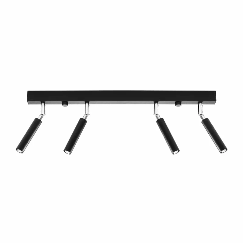 Eyetech Spot Ceiling Light - 4-Lamps svart - Justerbar riktning - Minimalistisk design - Pulverlackerad stål - Utbytbara G9-lampor - Loftstil belysning