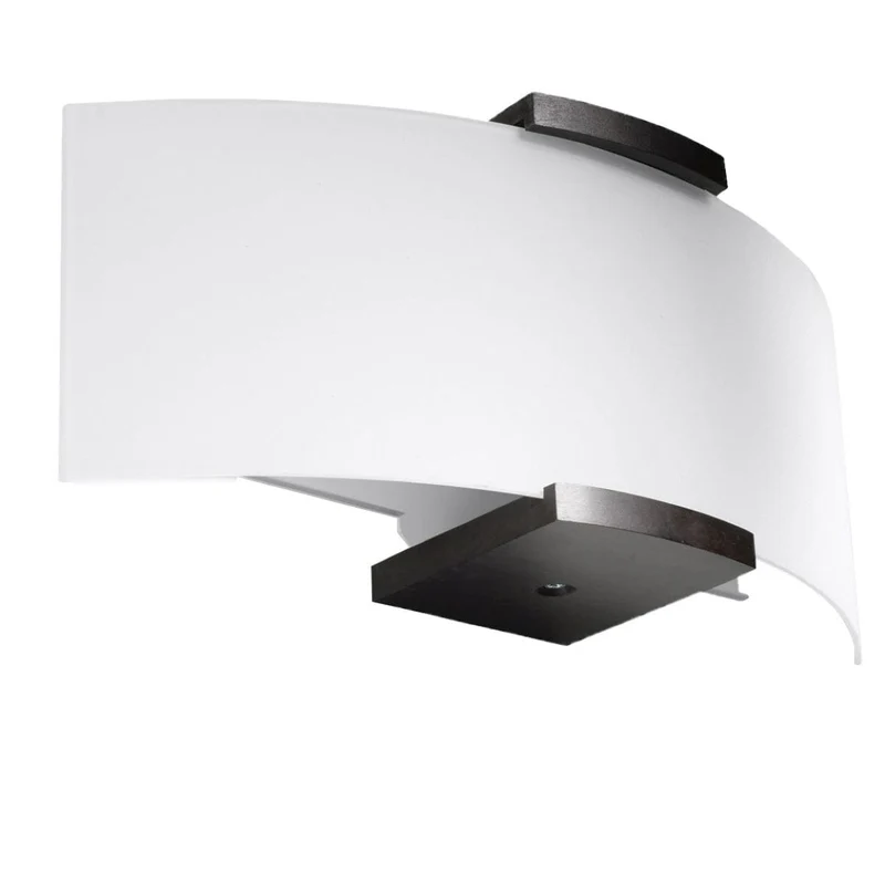 Emilio Vägghängd Lampa - Trä & Matt Glas - E14 Max 10W - Varm Atmosfärisk Belysning