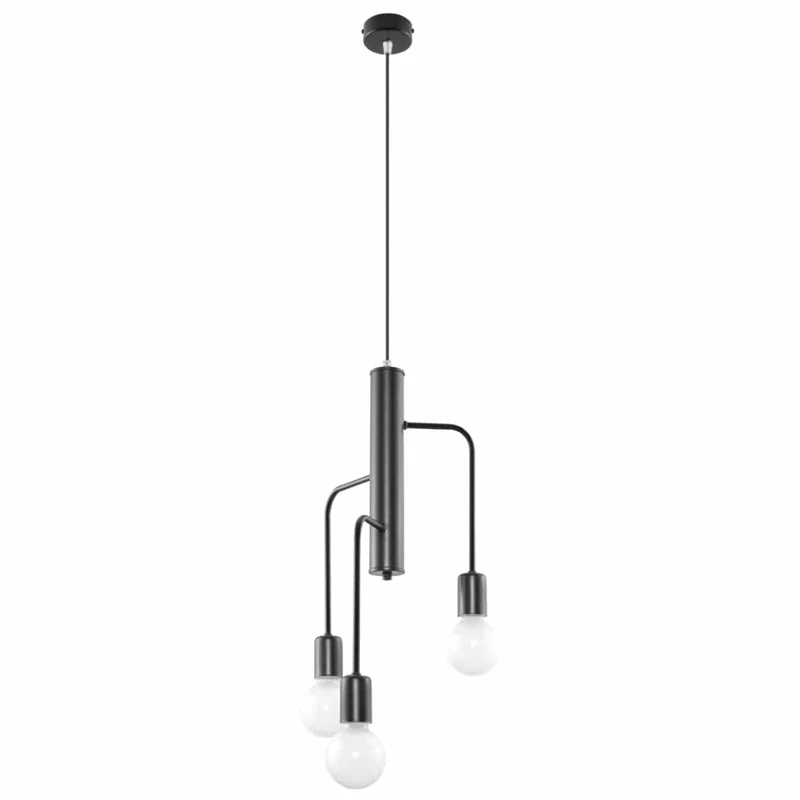 DUOMO 3 Industriell Taklampa - Modern Loftdesign - Svart Stål - Flera Lampa Alternativ