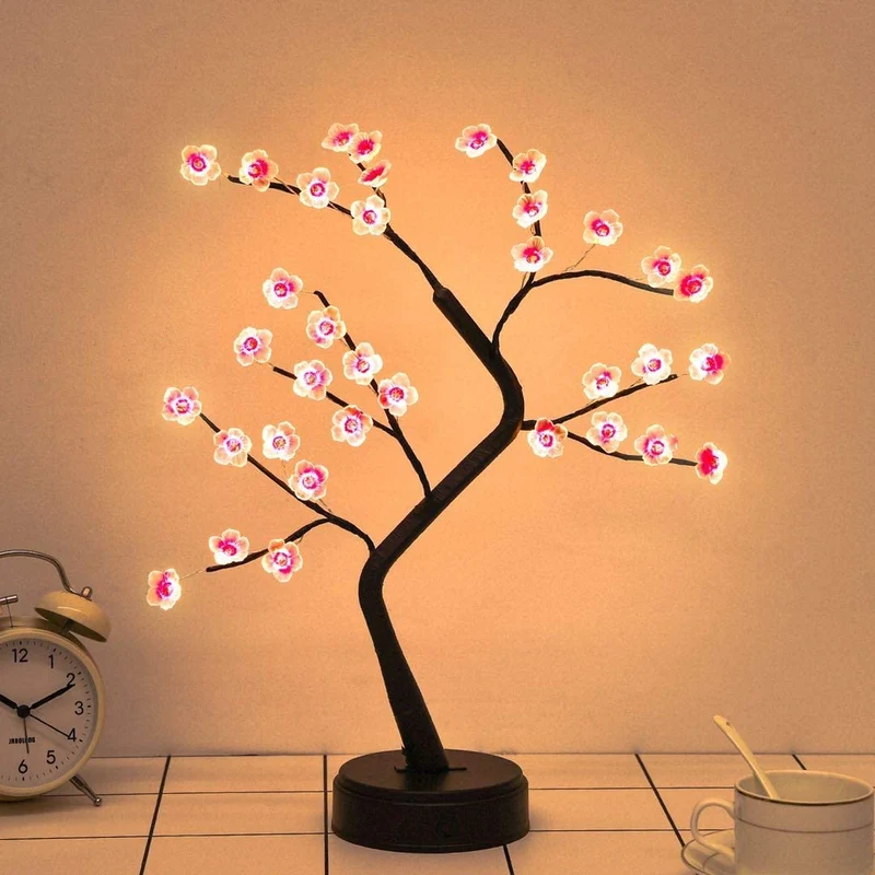 LED körsbärsblomma träd bordslampa