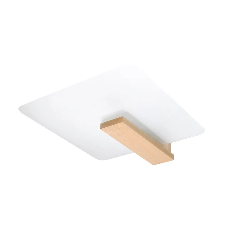 LAPPO Naturlig Trä Taklampa - Skandinavisk Design - Matt Glas Skärm - E27 Lampa Kompatibel - Lätt att Rengöra - Varm Ambient Belysning