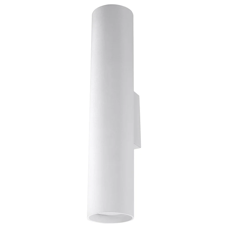 Lagos - Metall Vägglampa - Vit Finish - Minimalistisk Design - Pulverlackerad Stål - GU10 Glödlampa Kompatibel - Upp och Ner Belysning