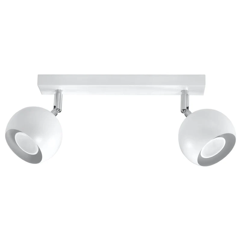Taklampa Oculare 2 Vit - Modern Vit Spot Taklampa - Justerbar Riktad Belysning - Utbytbara GU10 Ljuskällor - Snygg Sferisk Design