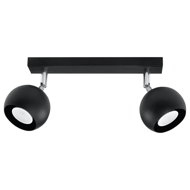 Taklampa Oculare 2 Svart - Modern svart punkt taklampa - Justerbar riktad belysning - Utbytbara GU10-ljuskällor - Slank sfärisk design