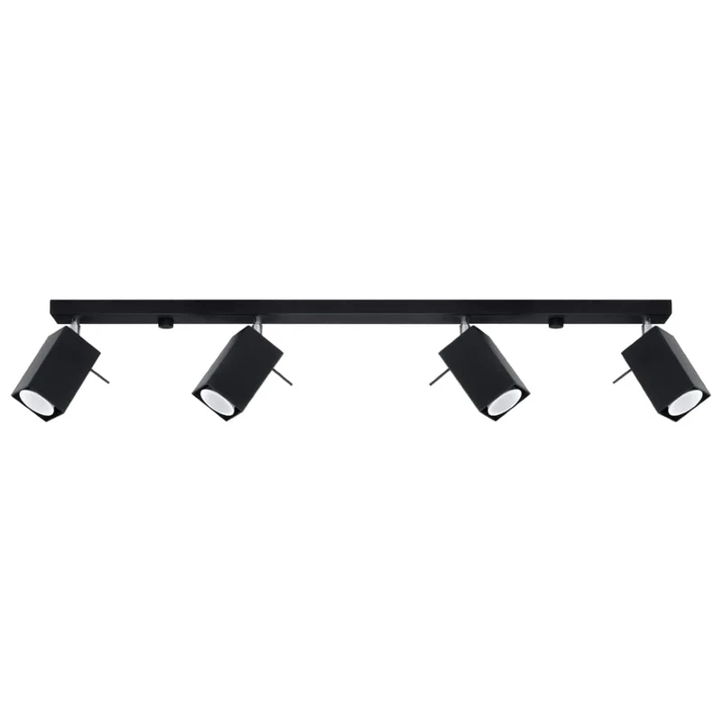 Taklampa Merida 4 L Svart - Modern Spot Taklampa - 4 Justerbara Skärmar - Hållbar Stål Design - GU10 Lampa Kompatibel