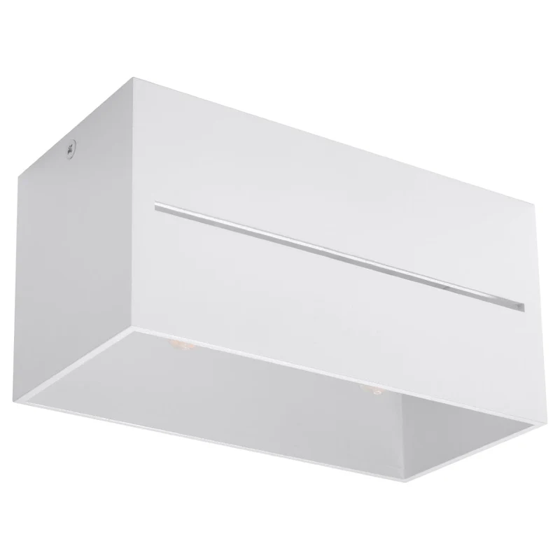 Taklampa Lobo 2 Vit - Modern vit taklampa med perforering - Aluminium material - Utbytbara G9-lampor - Futuristisk design