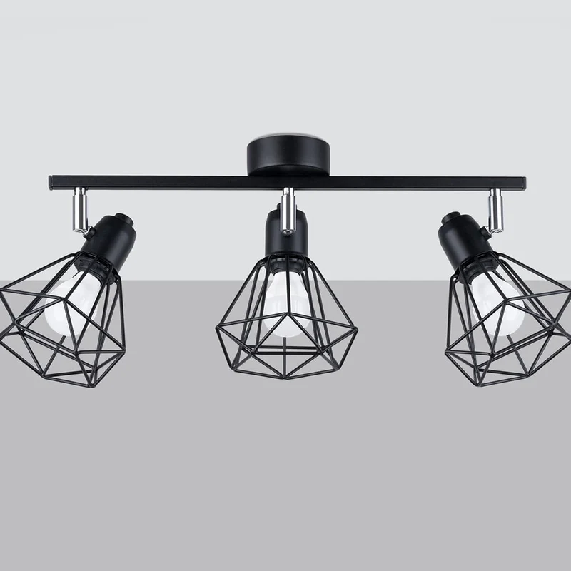 Taklamp Artemis 3 Svart - Modern Loft-Stil - Justerbar Ljusvinkel - Utbytbara Glödlampor - Hållbar Pulverlackerad Stål - Mångsidig 3-Punkts Belysning