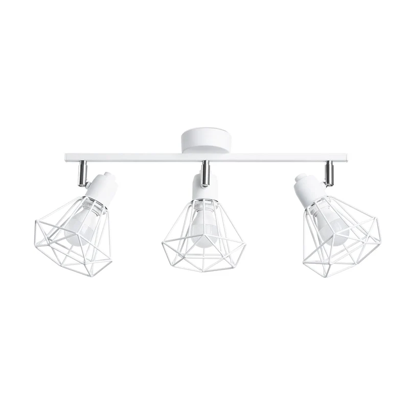 Taklampa Artemis 3 Vit - Modern Loft-Stil - Justerbar Ljusvinkel - Utbytbara Glödlampor - Hållbar Pulverlackerad Stål - Mångsidig 3-Punkts Belysning