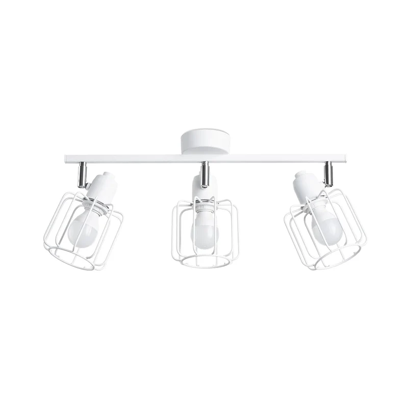 BELUCI 3 Vit Taklampa - Justerbar Loftstil Belysning - E27 Glödlampa Kompatibel - Minimalistisk Industriell Design