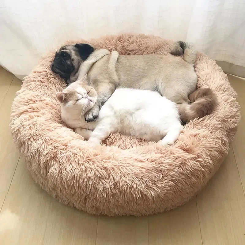Super Soft Round Pet Bed – Plush, Cozy & Comfortable for Cats & Dogs