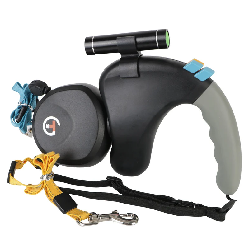 Åter retractable hundkoppel med 360° trassel – Justerbart bälte för två hundar, lätt och hållbart