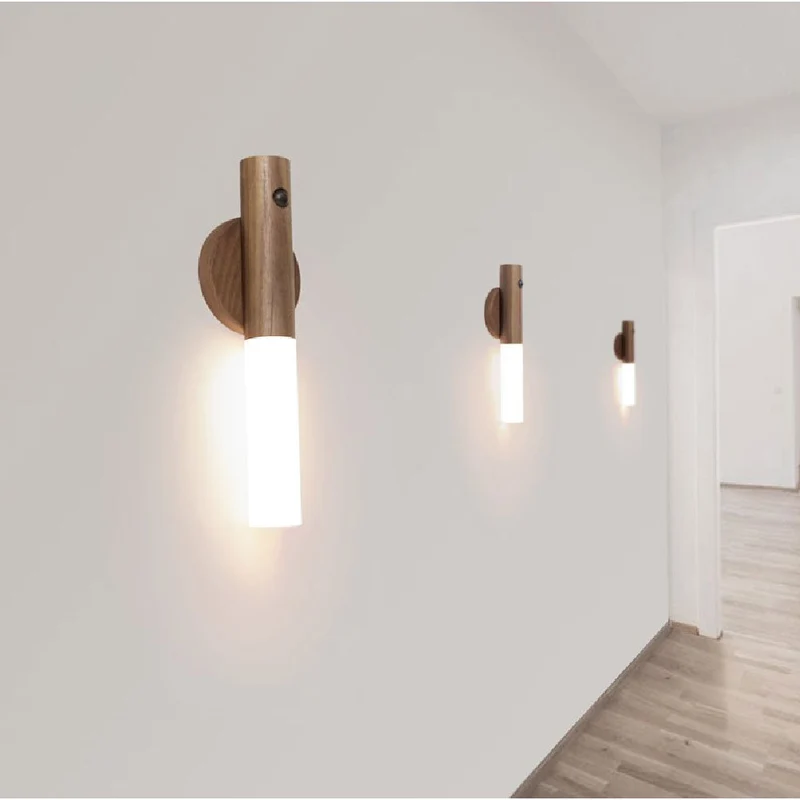 Uppladdningsbar LED-vägglampa – USB-magnetisk rörelsesensorlampa för sovrum, vardagsrum och trappa