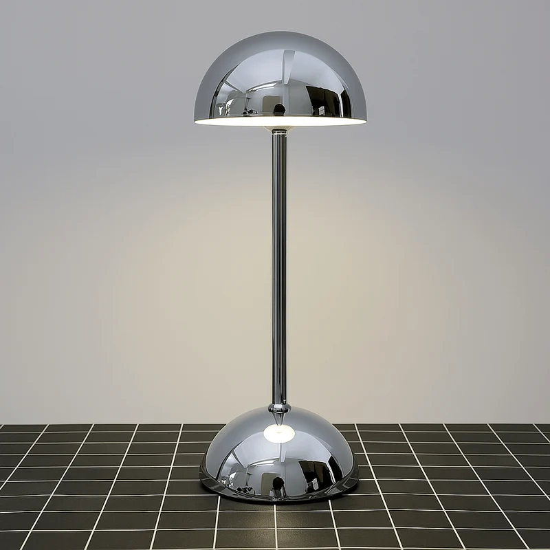 Dimbar Krom Finish LED Uppladdningsbar Bordslampa