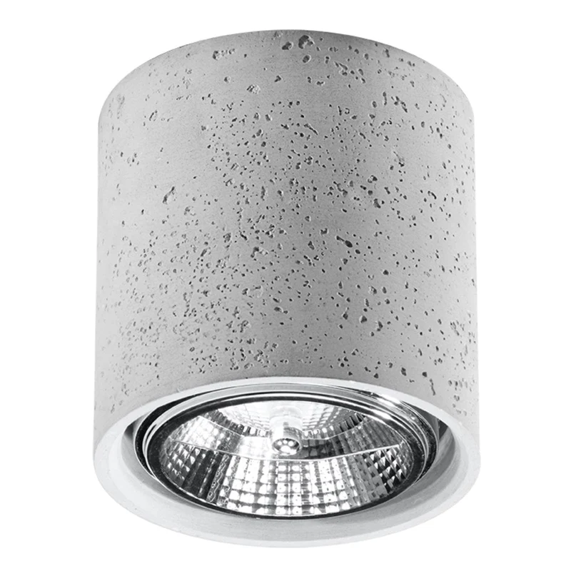 CULLO Betongtaklampa - Minimalistisk Industriell Design - Hållbar Grå Betong - GU10 Lampa Kompatibel - Lätt att Rengöra - Universell Montering